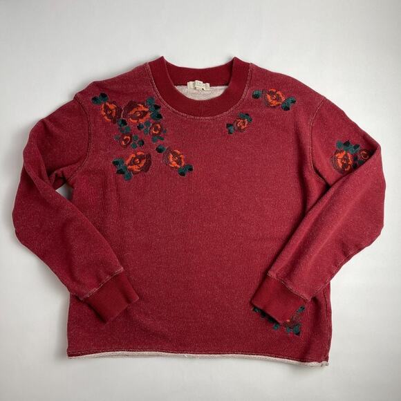 Madewell Tops - Madewell Miles Embroidered Cutoff Sweatshirt Size S